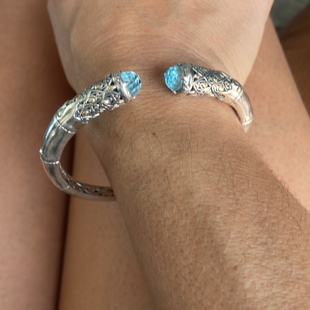 Samuel B Blue Topaz Hinged Bracelet View 3
